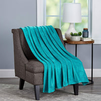 Velvet Throw - Oversized Microfiber Velvet Solid, Lagoon Green view 1