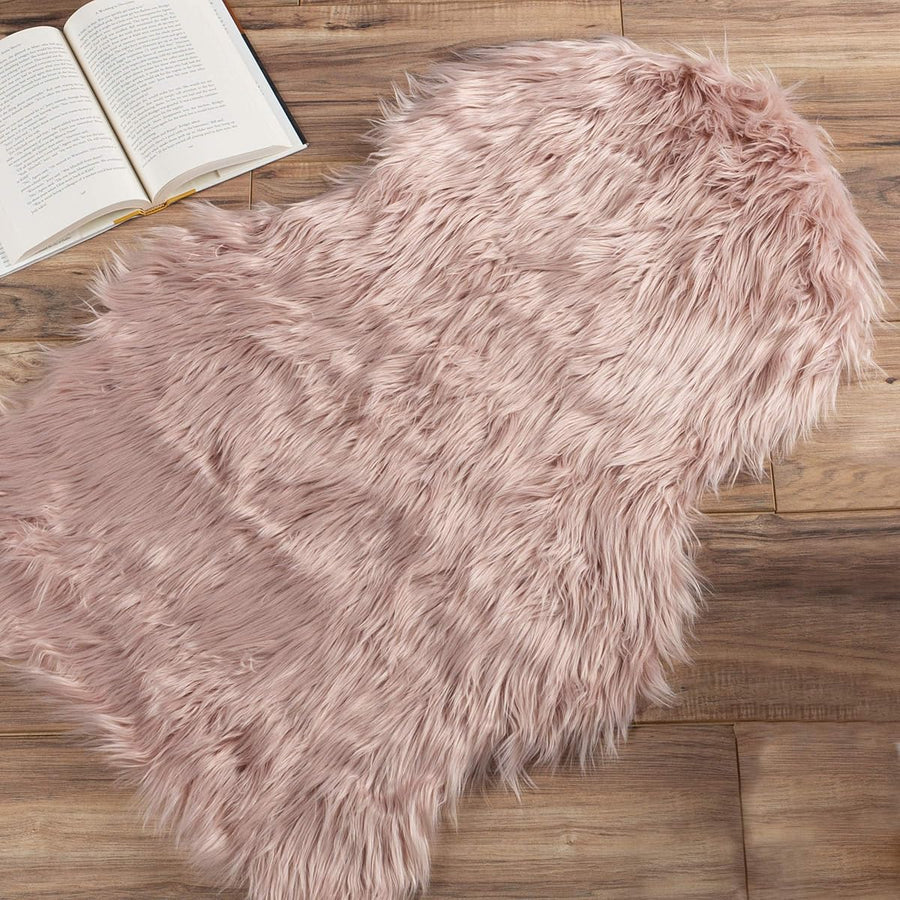 Sheepskin Throw Rug - Faux Fur 2x3-Foot High Pile Soft &mdash; Lavish Home