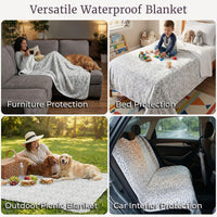 Waterproof Throw Blanket, Purple, 80" x 80" view 18
