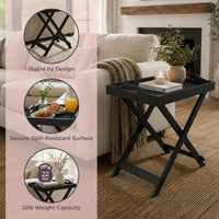 End Folding Modern Minimalist Wooden Contemporary Side Table view 16