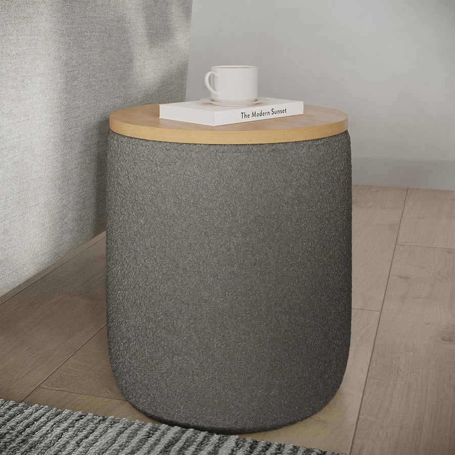 Storage Ottoman - Teddy Fabric Upholstered, 15.7"D x 17"W x 17"H &mdash; Lavish Home