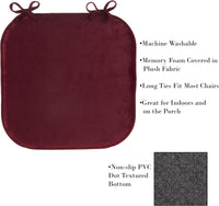 Memory Foam Chair Cushion-Square 16"x 16.25", Red view 4