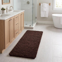 Memory Foam Shag Bath Mat (24x58), Chocolate view 1