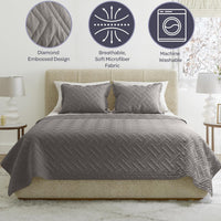 2-Piece Twin Quilt Set, Black. view 43