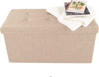 Folding Storage Ottoman - Tufted Footrest, Linen Chest view 9