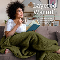 Cable Knit Throw Blanket for Couch, Sofa, or Bed view 23