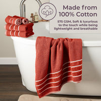 6PC Towel Set - 575GSM 100% Cotton Bathroom Essentials with 2 view 3