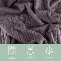 Cable Knit Throw Blanket for Couch, Sofa, or Bed view 9