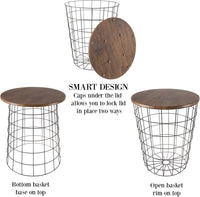 End Tables - Square Nesting Tables Set of 2, Brown Woodgrain view 11