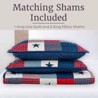 Full/Queen Caroline Patriotic Quilt Set, 3-Piece-Set view 10