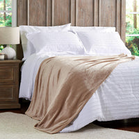 Desert Tan Oversized Microfiber Velvet Solid Polyester Throw view 4
