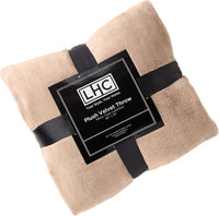 Desert Tan Oversized Microfiber Velvet Solid Polyester Throw view 2