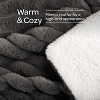 Faux Fur Throw Blanket - 60x70-Inch Twin Blanket for Couch view 17