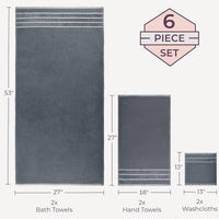 Luxury Cotton Towel Set, Silver Gray view 2