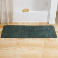 Oversized Bathroom Rug-Memory Foam Bath Mat in Green Textured view 1