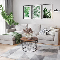 Round Coffee Table with Geometric Metal Base view 4