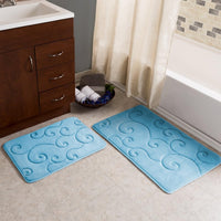 2 pc Memory Foam Bath Mat Set by Bedford Home -Coral Fleece, Large view 1
