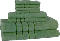 8PC Plush Bathroom Towels Set, Green view 4