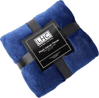 Velvet Throw - Oversized Microfiber Velvet Solid, Midnight Blue view 2