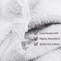 Bathroom Towels Set, Bathroom Accessories, White, Set of 6 view 4