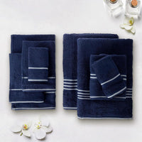 Rio 8 Piece 100% Cotton Towel Set - White & Silver view 36