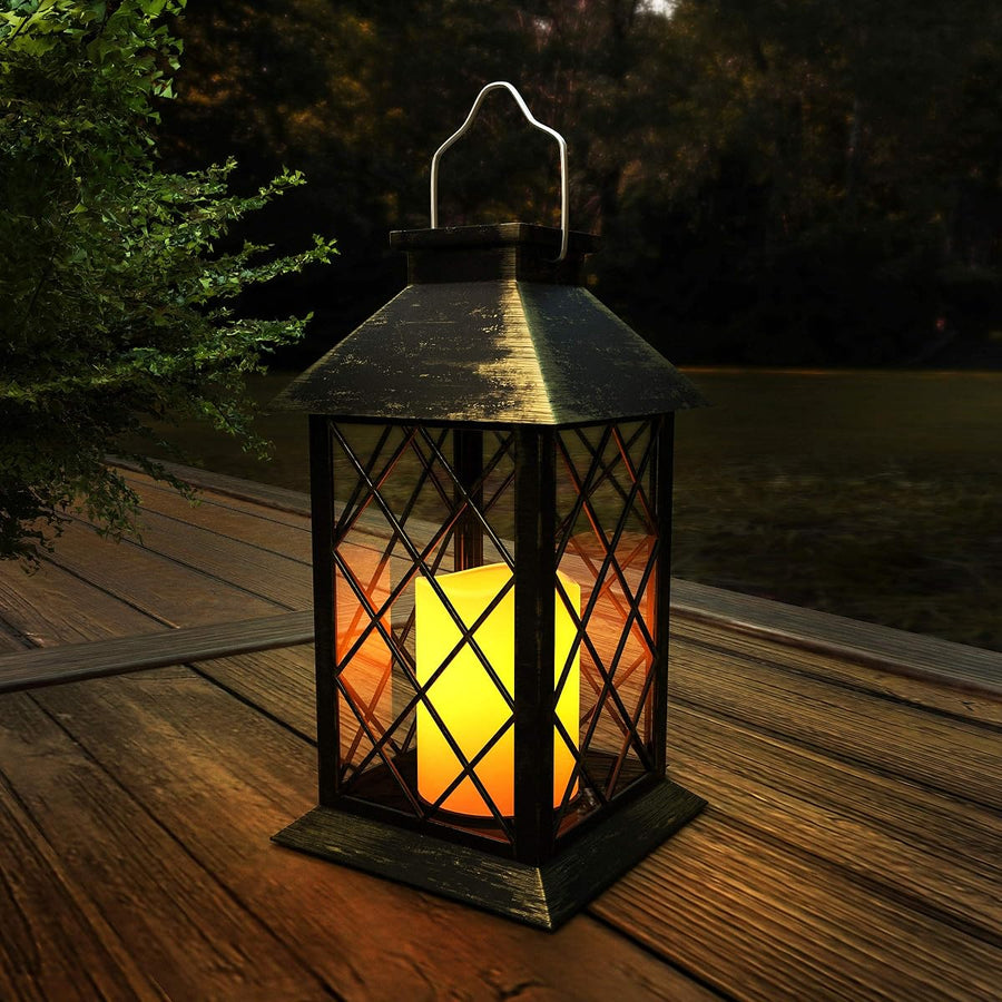 Solar Powered Lantern- Hanging or Tabletop Water Resistant LED &mdash; Lavish Home