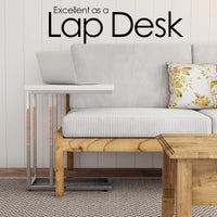 C-Shaped Sofa Side Table - Modern End Table, Laptop Tray view 4