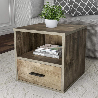 Side Table with Storage, (L) 15.75" x (W) 16.25" x (H) 15.75"