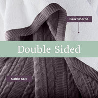Cable Knit Throw Blanket for Couch, Sofa, or Bed view 10