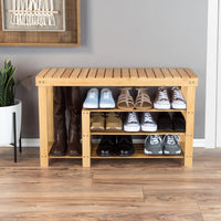 2-Tier Bamboo Shoe Rack/Bench view 22