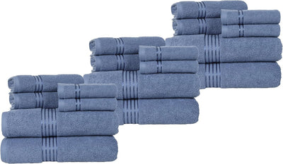 18PC Towel Set - Cotton Bathroom Accessories with 6 Bath, Large