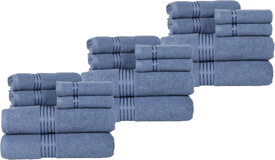 18PC Towel Set - Cotton Bathroom Accessories with 6 Bath, Large &mdash; Lavish Home