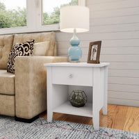 End Tables Set of 2 - Bedside Tables with Drawer and Storage view 3