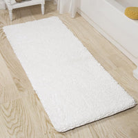 Memory Foam Shag Bath Mat (24x58), White view 1