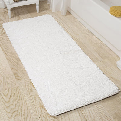 Memory Foam Shag Bath Mat (24x58), White