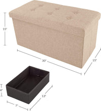 Folding Storage Ottoman - Tufted Footrest, Linen Chest view 8