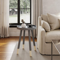 Round End Table, White, 17" x 22" view 9