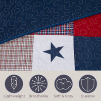 Full/Queen Caroline Patriotic Quilt Set, 3-Piece-Set view 3