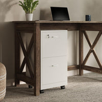 2-Drawer Wooden File Cabinet with Lock, Black, 16" x 27" view 23