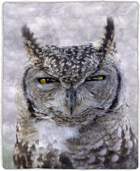 Sherpa Fleece Throw Blanket- Owl Print Pattern view 1
