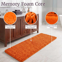 Bath Mat - 58x24-Inch Bathroom Runner with Non-Slip Backing, Orange view 3