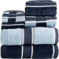 Bathroom Towels Set, Bathroom Accessories, Navy, 6-Piece Towel Set view 1