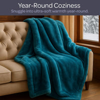 Solid Soft Heavy Thick Plush Mink Blanket 8 Pound - Beige view 19