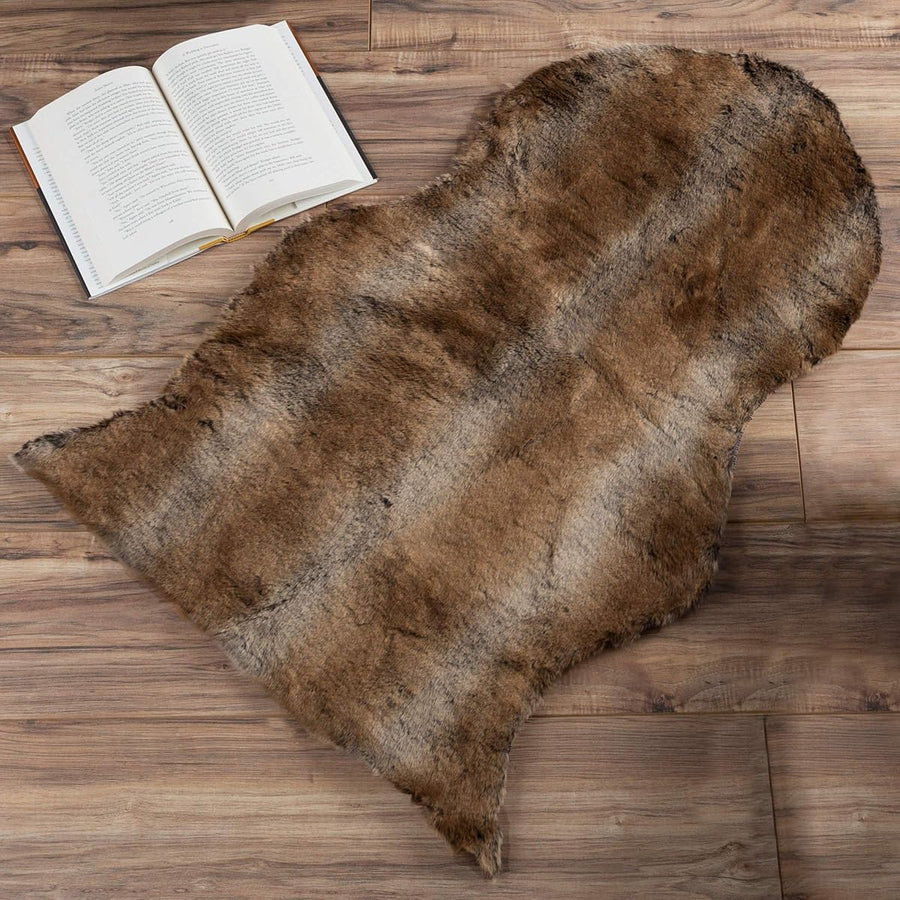 Sheepskin Throw Rug Faux Fur 2x3-Foot High Pile Soft and Plush &mdash; Lavish Home
