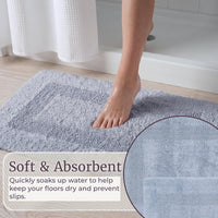 Cotton Bath Mat Set- 2 Piece 100 Percent Cotton Mats view 3