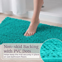 2 Piece Memory Foam Shag Bath Mat - Seafoam view 4