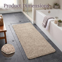 Memory Foam Shag Bath Mat 2-feet by 5-feet - Ivory, Solid view 2