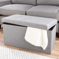 30 Inch Collapsible Storage Ottoman Bench view 4
