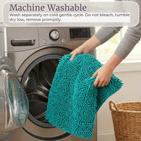 2 Piece Memory Foam Shag Bath Mat - Seafoam view 5