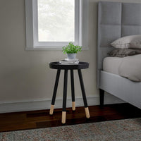 Round End Table, White, 17" x 22" view 17